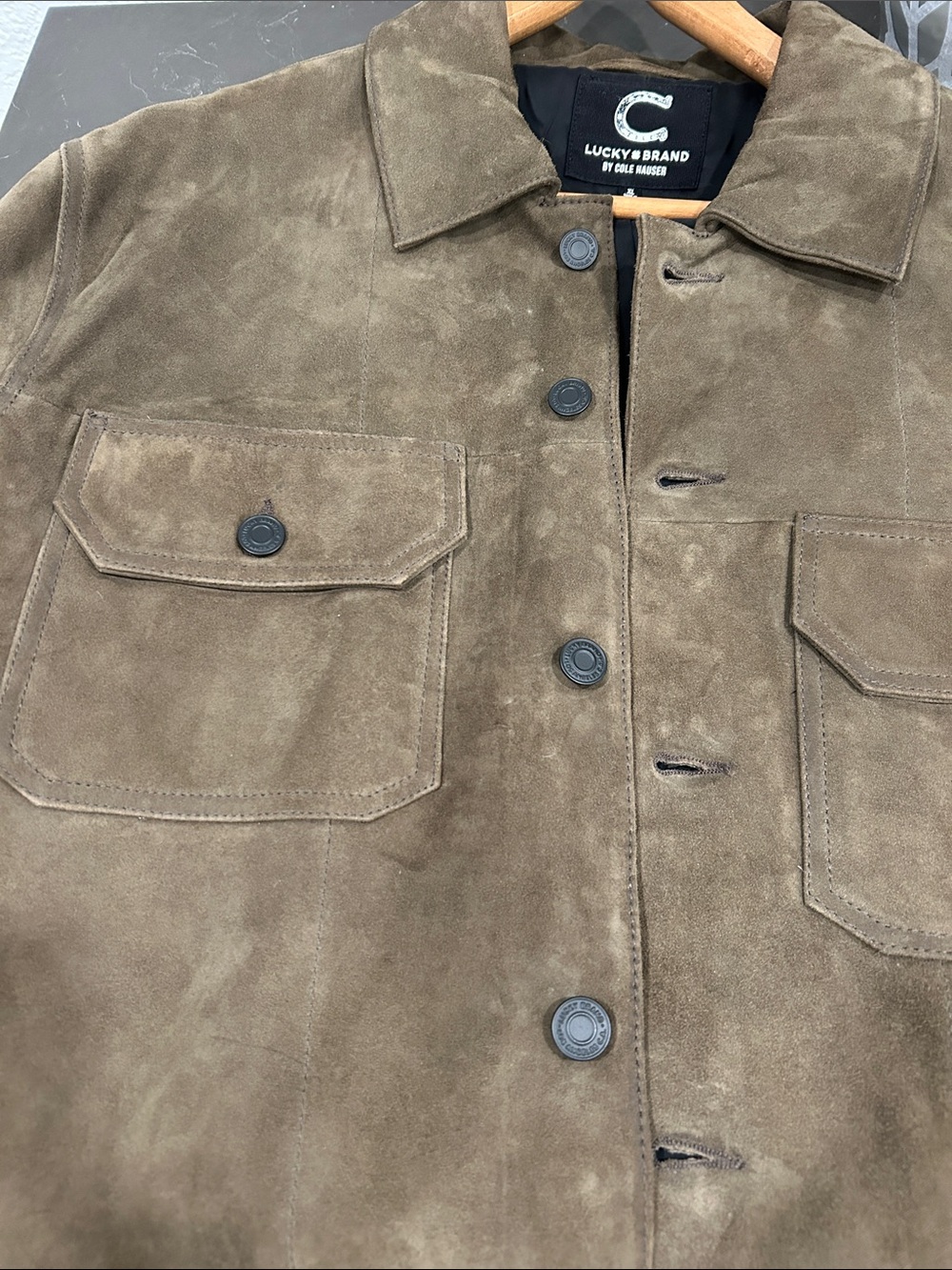 Lucky Brand Cole Hauser Men's Suede Leather Shirt Jacket - Picture 4 of 4